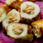 Stuffed Cucumber Bites closeup
