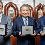 John Ridding, CEO, Financial Times, Tsuneo Kita, Chairman ＆ Group CEO, Nikkei and Lionel Barber, Editor, Financial Times
