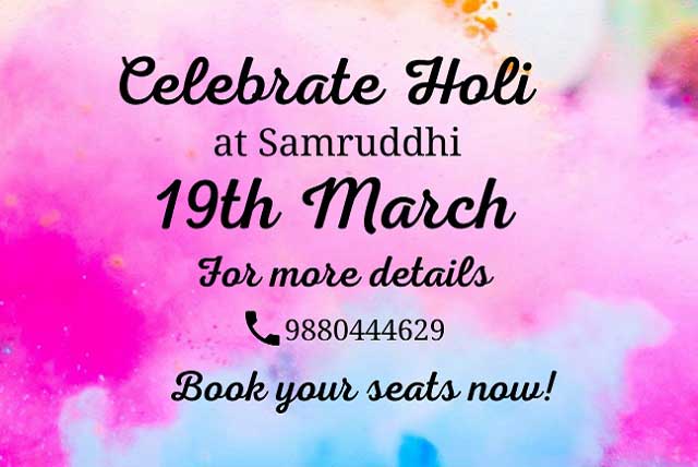 Holi 2022 at Samrduddhi Resorts Hosur